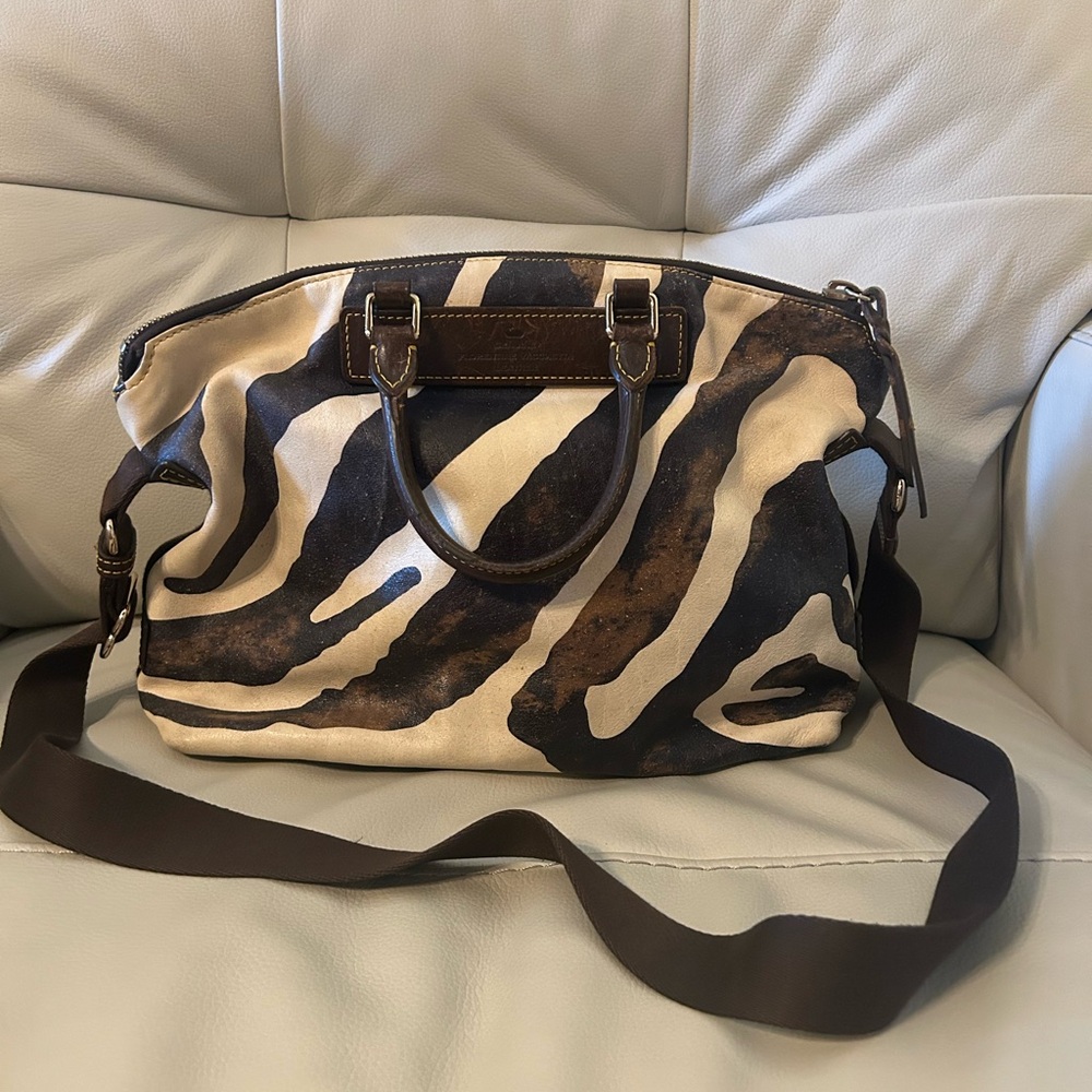 Dooney & Bourke Zebra Print Satchel - Brown and Black